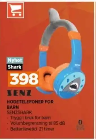 POWER HODETELEFONER FOR BARN SENZSHARK tilbud