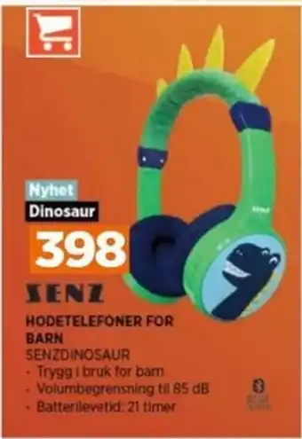 POWER HODETELEFONER FOR BARN SENZDINOSAUR tilbud