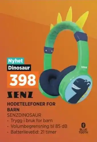 POWER HODETELEFONER FOR BARN SENZDINOSAUR tilbud