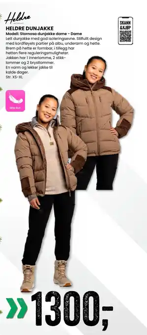 Sport Outlet Heldre dunjakke tilbud