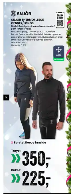 Sport Outlet Snjor thermofleece genser/longs tilbud