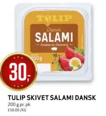 Bunnpris TULIP SKIVET SALAMI DANSK tilbud