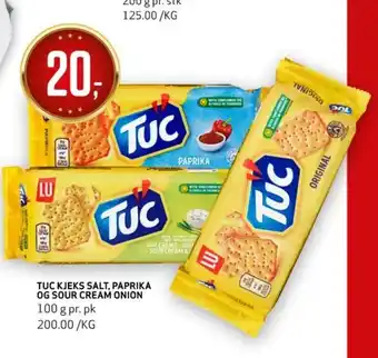 Bunnpris TUC KJEKS SALT, PAPRIKA OG SOUR CREAM ONION tilbud