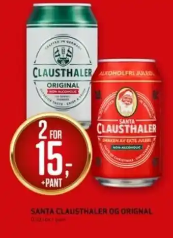 Bunnpris SANTA CLAUSTHALER OG ORIGNAL tilbud