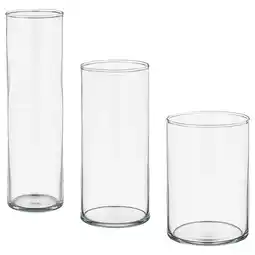 IKEA Cylinder vaser, sett med 3, klart glass tilbud