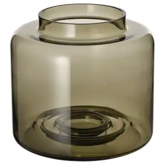 IKEA Konstfull vase, grønnbrun, 16 cm tilbud