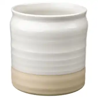 IKEA Fallenhet vase, lys gråbrun/hvit, 21 cm tilbud