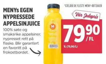 Meny MENYS EGEN NYPRESSEDE APPELSINJUICE tilbud