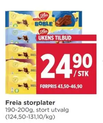 Meny Freia storplater tilbud