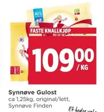 Meny Synnøve Gulost tilbud