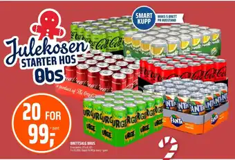 Coop Obs BRETTSALG BRUS 6 varianter. 20 x 0,331 tilbud