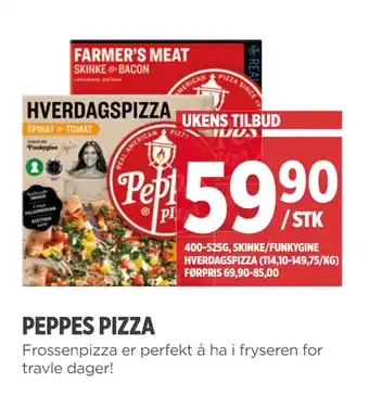 Meny Peppes pizza tilbud
