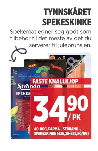 Meny Tynnskåret spekeskinke tilbud