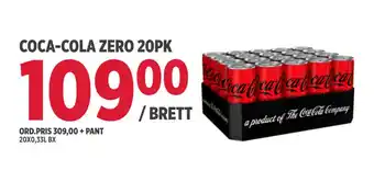 Jacobs Coca-cola zero 20pk tilbud