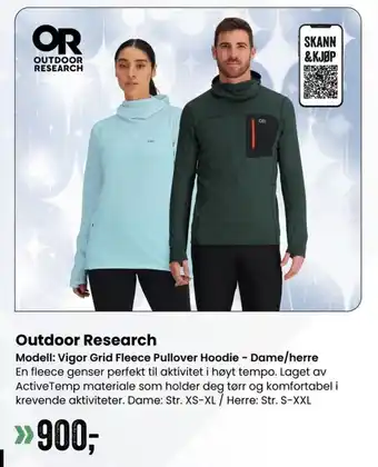 Sport Outlet Outdoor Research Modell: Vigor Grid Fleece Pullover Hoodie - Dame/herre tilbud