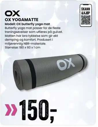 Sport Outlet OX YOGAMATTE Modell: OX butterfly yoga mat tilbud