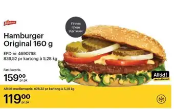 Storcash Hamburger Original 160 g tilbud