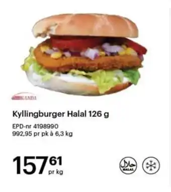 Storcash Kyllingburger Halal 126 g tilbud