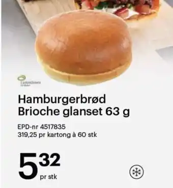 Storcash Hamburgerbrød Brioche glanset 63 g tilbud