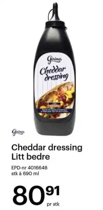 Storcash Cheddar dressing Litt bedre tilbud