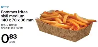 Storcash Pommes frites skål medium 140 x 70 x 36 mm tilbud