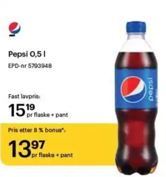 Storcash Pepsi 0,5 1 tilbud