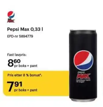 Storcash Pepsi Max 0,33 1 tilbud
