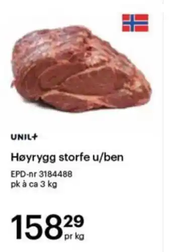 Storcash Høyrygg storfe u/ben tilbud