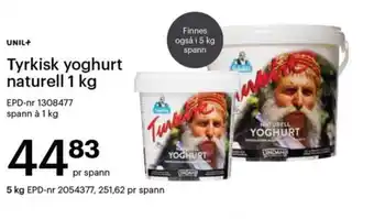 Storcash Tyrkisk yoghurt naturell 1 kg tilbud