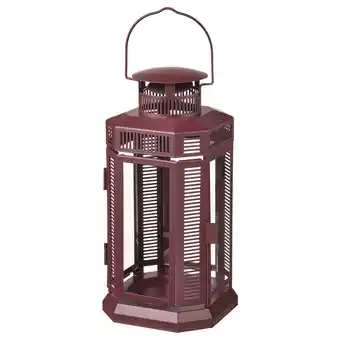 IKEA Enrum lykt til kubbelys, inne/ute, rødbrun, 28 cm tilbud