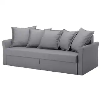 IKEA Holmsund trekk 3-seter sovesofa, nordvalla mellomgrå tilbud