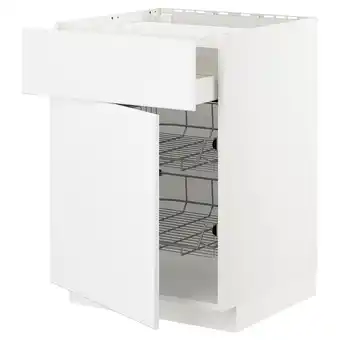 IKEA Metod / maximera bsk til platetopp/skuff/2 trådkurv, hvit/kungsbacka matt hvit, 60x60 cm tilbud