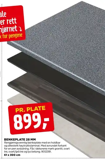 jem & fix Benkeplate 28 mm tilbud