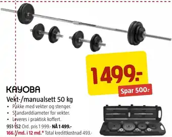 Jula KAYOBA Vekt-/manualsett 50 kg tilbud