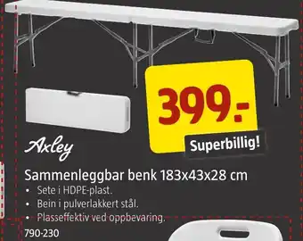 Jula Sammenleggbar benk 183x43x28 cm tilbud