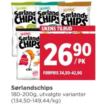 Meny Sørlandschips chips tilbud