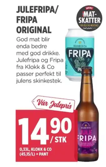 Meny Fripa øl tilbud