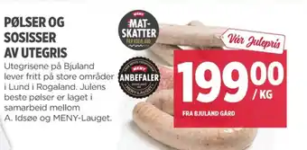 Meny Bjuland gård pølser tilbud