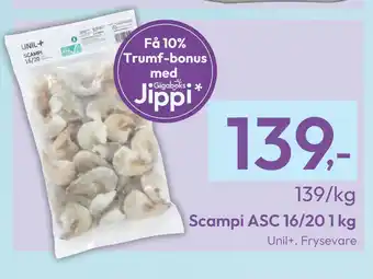 Gigaboks Scampi asc 16/20 1 kg tilbud