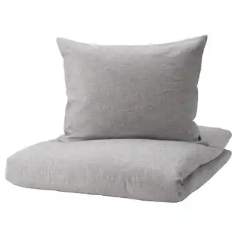 IKEA Västkustros dynetrekk og putevar, mørk grå/hvit, 150x200/50x60 cm tilbud