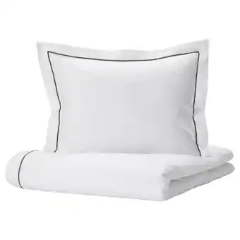 IKEA Silvertistel dynetrekk og putevar, hvit/mørk grå, 150x200/50x60 cm tilbud