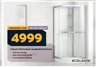 Megaflis Celeste silvia buet dusjkabinett krom tilbud