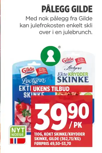 Meny Pålegg gilde tilbud