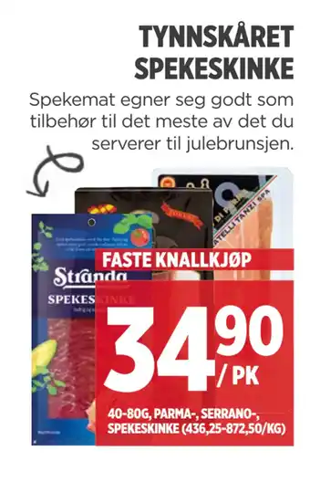 Meny Tynnskåret spekeskinke tilbud