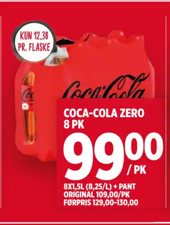 Meny Coca-cola zero 8 pk tilbud