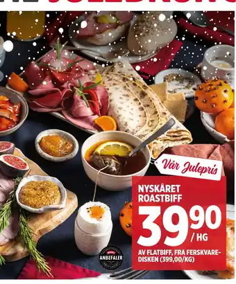 Meny Nyskåret roastbiff tilbud