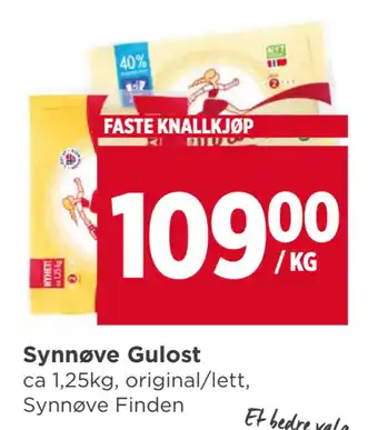 Meny Synnøve gulost tilbud