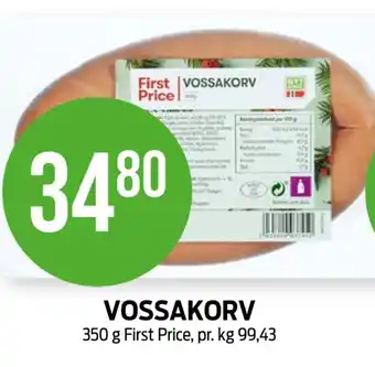 Kiwi VOSSAKORV 350 g First Price, pr. kg 99,43 tilbud