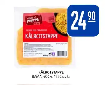 Rema 1000 KÅLROTSTAPPE BAMA, 600 g, 41,50 pr. kg tilbud
