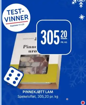 Rema 1000 PINNEKJØTT LAM Spekeloftet, 305,20 pr. kg tilbud